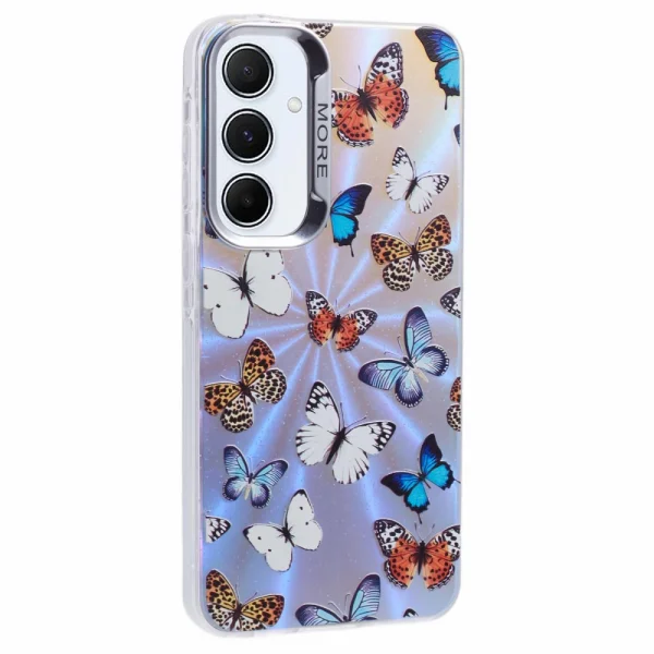 Удароустойчив калъф Bling Butterfly за Samsung Galaxy A55 5G, Разноцветни пеперуди 1
