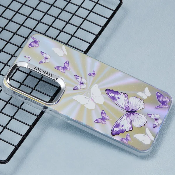 Удароустойчив калъф Bling Butterfly за Samsung Galaxy A55 5G, Лилави пеперуди 3