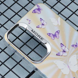 Удароустойчив калъф Bling Butterfly за Samsung Galaxy A55 5G, Лилави пеперуди 5