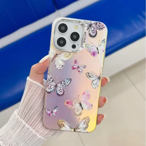 Удароустойчив калъф Bling Butterfly за iPhone 15 Pro Max, Пеперуди