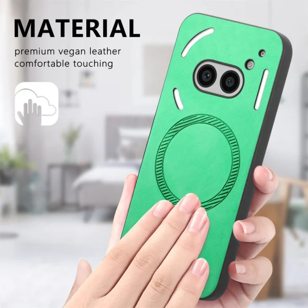 Удароустойчив калъф MagSF Leather за Nothing Phone 2a Plus / Phone 2a, Зелен 4