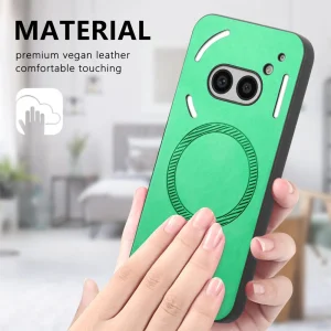 Удароустойчив калъф MagSF Leather за Nothing Phone 2a Plus / Phone 2a, Зелен 4