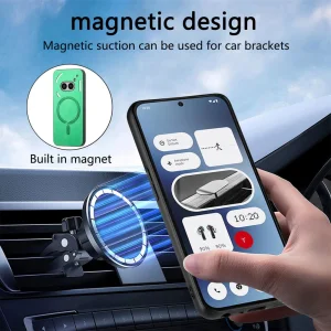 Удароустойчив калъф MagSF Leather за Nothing Phone 2a Plus / Phone 2a, Зелен 5
