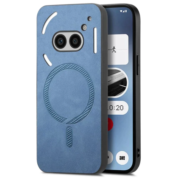 Shockproof MagSF Leather Case for Nothing Phone 2a Plus / Phone 2a, Blue 1