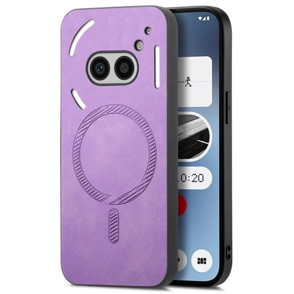 Shockproof MagSF Leather Case for Nothing Phone 2a Plus / Phone 2a, Purple 1