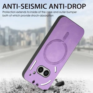 Shockproof MagSF Leather Case for Nothing Phone 2a Plus / Phone 2a, Purple 3