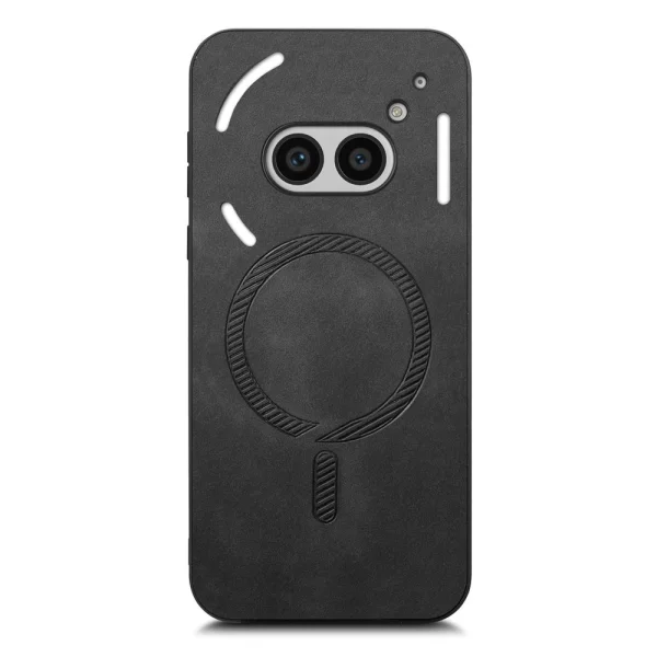 Удароустойчив калъф MagSF Leather за Nothing Phone 2a Plus / Phone 2a, Черен 2