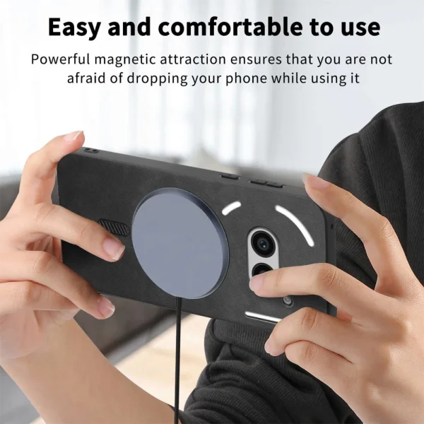 Удароустойчив калъф MagSF Leather за Nothing Phone 2a Plus / Phone 2a, Черен 4