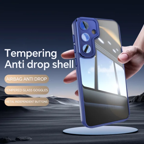 Удароустойчив калъф Acrylic за Samsung Galaxy S24 FE, Тъмно син 5