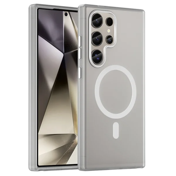 Силиконов калъф MagSF Matte за Samsung Galaxy S24 Ultra, Бял 1
