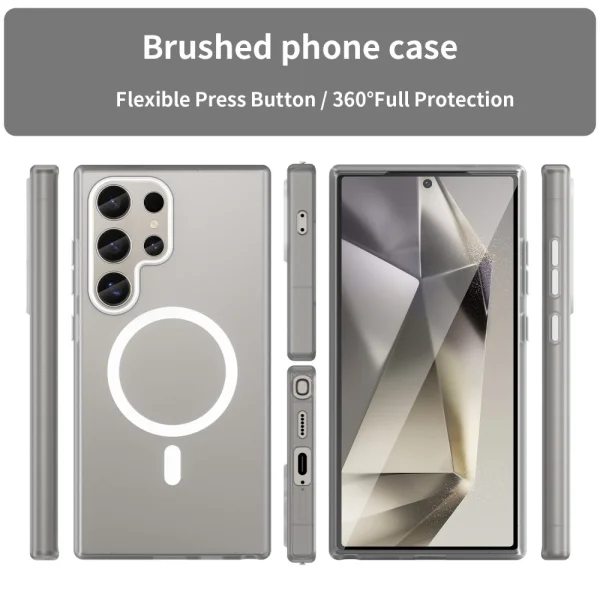 Силиконов калъф MagSF Matte за Samsung Galaxy S24 Ultra, Бял 5