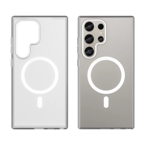 Силиконов калъф MagSF Matte за Samsung Galaxy S24 Ultra, Бял 4