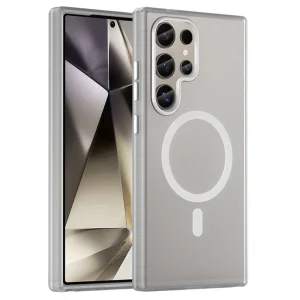 Силиконов калъф MagSF Matte за Samsung Galaxy S24 Ultra, Бял