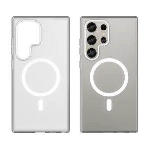 Силиконов калъф MagSF Matte за Samsung Galaxy S24 Ultra, Бял 4