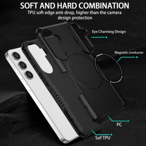 Shockproof Magnetic Case for Samsung Galaxy S24 Plus, Black 3