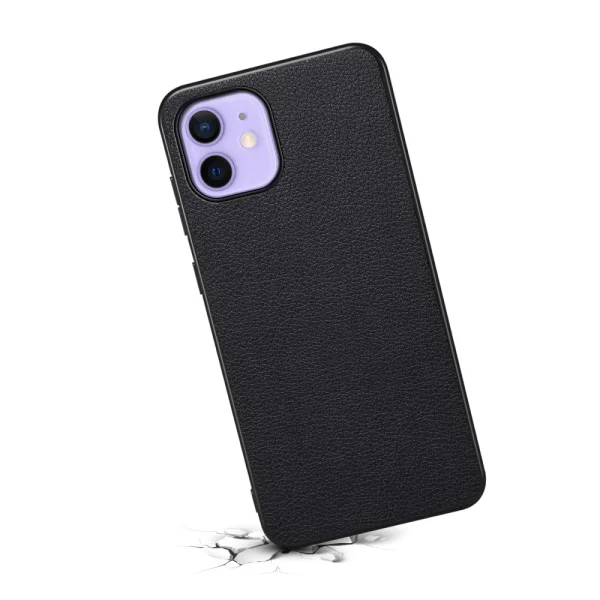 Удароустойчив калъф Leather Coated за iPnone 12 / 12 Pro, Черен 2