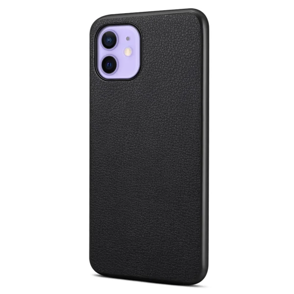 Удароустойчив калъф Leather Coated за iPnone 12 / 12 Pro, Черен 1
