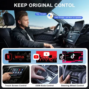 Wireless Android Auto Adapter 020-7++ USB Dongle, Black 3