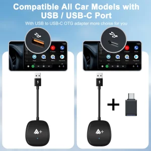 Wireless Android Auto Adapter 020-7++ USB Dongle, Black 5