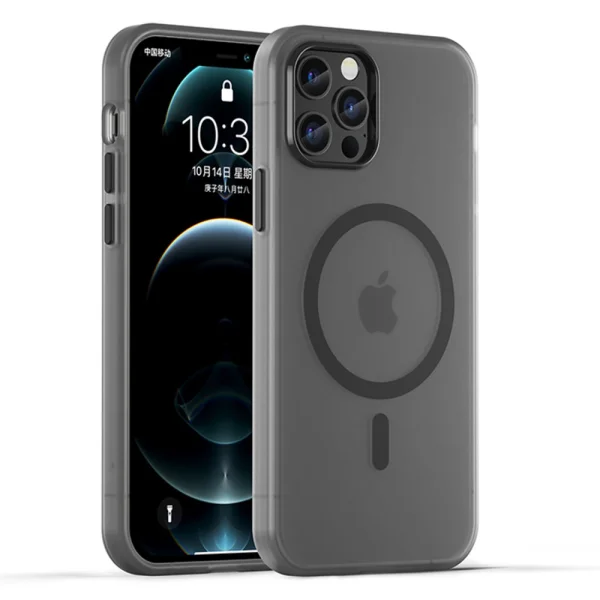 MagSF Matte Silicone Case for iPhone 12 Pro / 12, Black 1