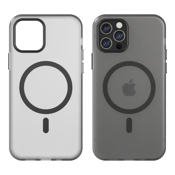MagSF Matte Silicone Case for iPhone 12 Pro / 12, Black 4