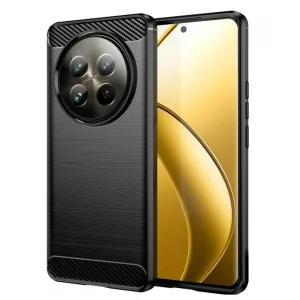 Силиконов Калъф Techsuit Carbon Fibre Brushed за Realme 12 / 12x, Черен