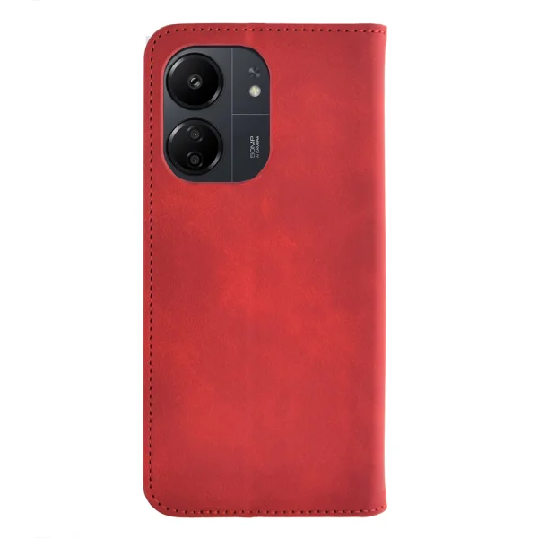Калъф тефтер Smart Suede за Xiaomi Redmi 13C 4G / 13C 5G / Poco C65, Червен 2