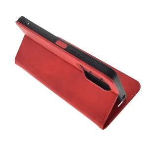 Калъф тефтер Smart Suede за Xiaomi Redmi 13C 4G / 13C 5G / Poco C65, Червен 3