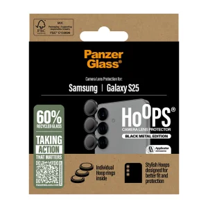 Стъклен Протектор за камера PanzerGlass Hoops Lens Protector за Samsung Galaxy S25, Черен 4
