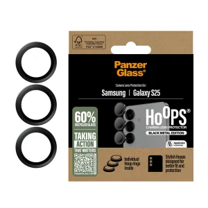 Стъклен Протектор за камера PanzerGlass Hoops Lens Protector за Samsung Galaxy S25, Черен 3