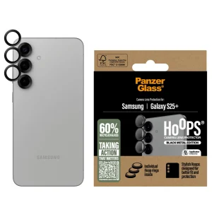 Стъклен Протектор за камера PanzerGlass Hoops Lens Protector за Samsung Galaxy S25 Plus, Черен