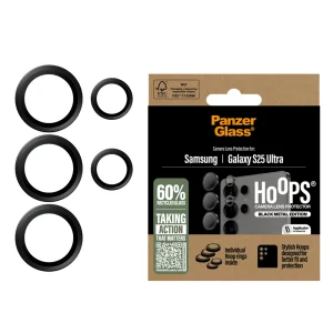 Стъклен Протектор за камера PanzerGlass Hoops Lens Protector за Samsung Galaxy S25 Ultra, Черен