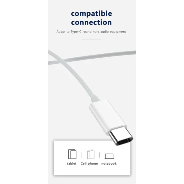Слушалки с микрофон JELLICO EP3A, USB-C, 1.2m, Бял 2