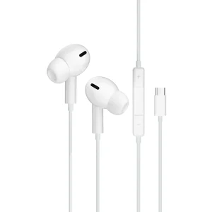 Слушалки с микрофон JELLICO EP3A, USB-C, 1.2m, Бял