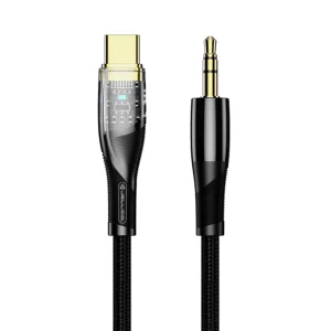 USB Кабел JELLICO B21 USB-C към 3.5mm, 1.2 m, Черен