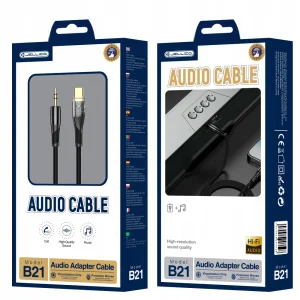USB Cable JELLICO B21 USB-C to 3.5mm, 1.2 m, Black 6