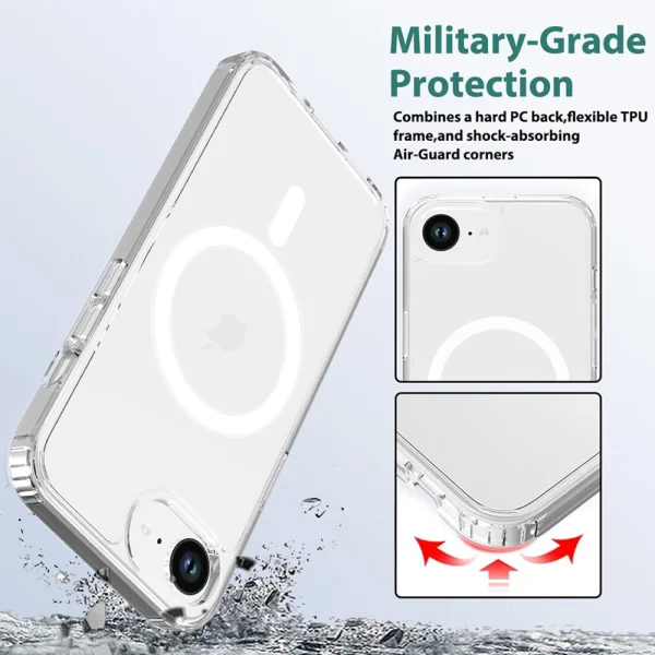 Shockproof case Swissten Jelly MagStick for iPhone 16e/17e, Transparent 3