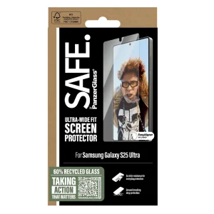 Glass Protector SAFE for Samsung S25 Ultra, Ultra-Wide Fit, Transparent 4