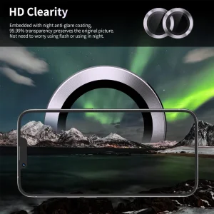 Стъклени протектори за камера Lens Fulm за iPhone 14 / 14 Plus, Бледо лилав 3