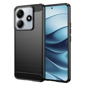 Силиконов Калъф Techsuit Carbon Fibre Brushed за Xiaomi Redmi Note 14 5G, Черен