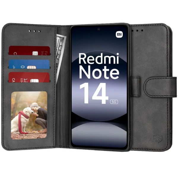 Калъф Тефтер Techsuit Diary за  Xiaomi Redmi Note 14 5G, Черен 1