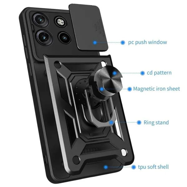 Удароустойчив калъф Techsuit CamShield за Motorola Moto G15/G15 Power, Черен 4