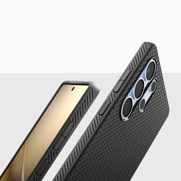Удароустойчив Калъф Spigen Liquid Air за Samsung Galaxy S25 Ultra, ACS08953, Matte, 8809971237840, Черен 2
