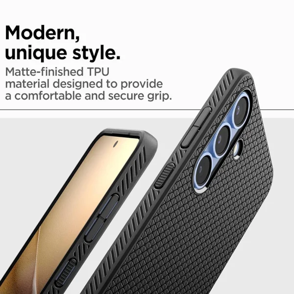 Удароустойчив Калъф Spigen Liquid Air за Samsung Galaxy S25 Plus, ACS08979, Matte, 8809971238106, Черен 4