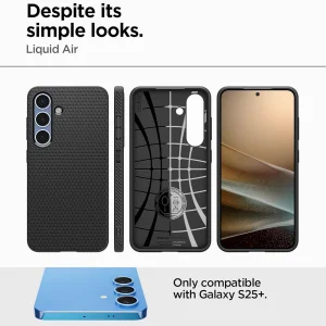 Удароустойчив Калъф Spigen Liquid Air за Samsung Galaxy S25 Plus, ACS08979, Matte, 8809971238106, Черен 5
