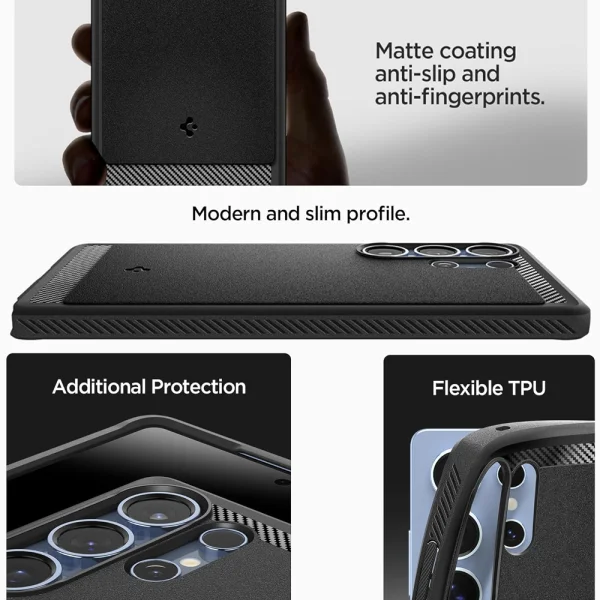 Spigen Rugged Armor Mag MagSafe Case for Samsung Galaxy S25 Ultra, ACS08951, 8809971237826, Matte, Black 5