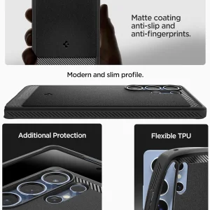 Spigen Rugged Armor Mag MagSafe Case for Samsung Galaxy S25 Ultra, ACS08951, 8809971237826, Matte, Black 5