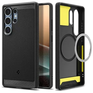 Spigen Rugged Armor Mag MagSafe Case for Samsung Galaxy S25 Ultra, ACS08951, 8809971237826, Matte, Black 3