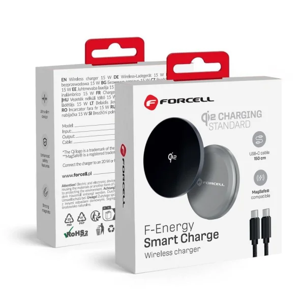 Wireless Charger FORCELL F-ENERGY Flip Charge Qi2 15W MagSF, Silver 3