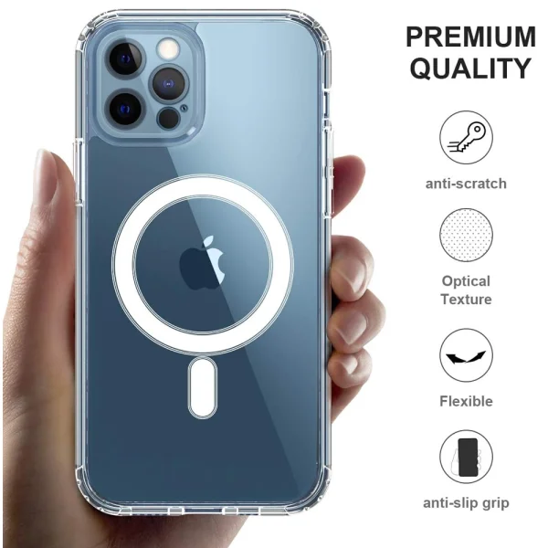 Удароустойчив калъф MagSF за iPhone 12 Pro Max, camera protection, Прозрачен 3